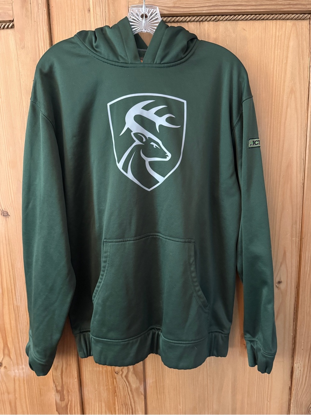 Non-Typical by Drake Performance Green Hooded Pullover Sweatshirt